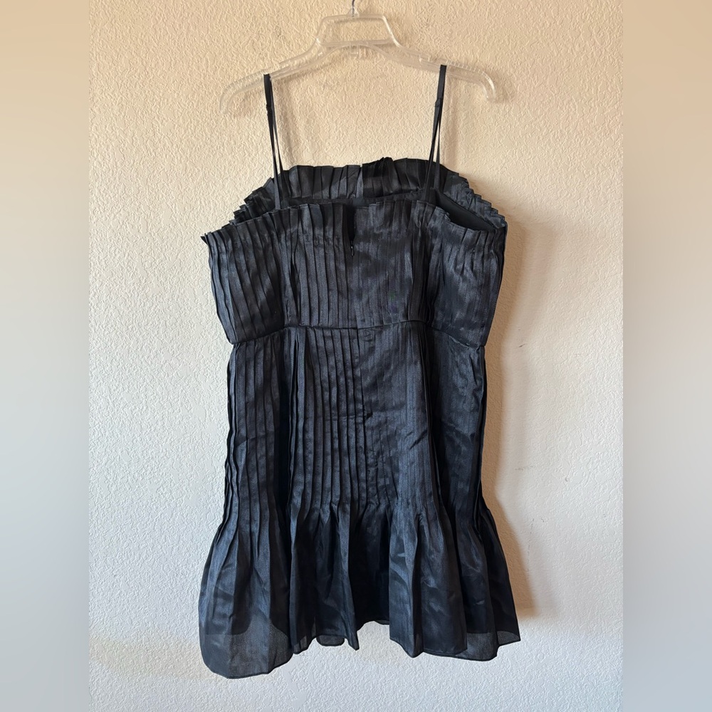 Anthropologie Black Strapless Ruffle Mini Dress - Picture 5 of 12